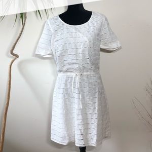 Bass XS White Eyelet Dress